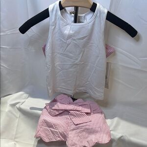 Rare Editions White and Pink Tank Top
